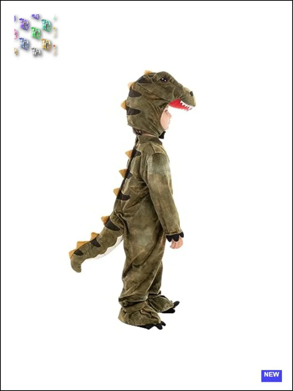 Lifelike T.Rex Dinosaur Jumpsuit Halloween Costume with Hood, Booties & Egg